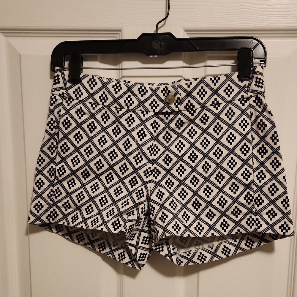 J. crew Black and White Patterned Women's Shorts